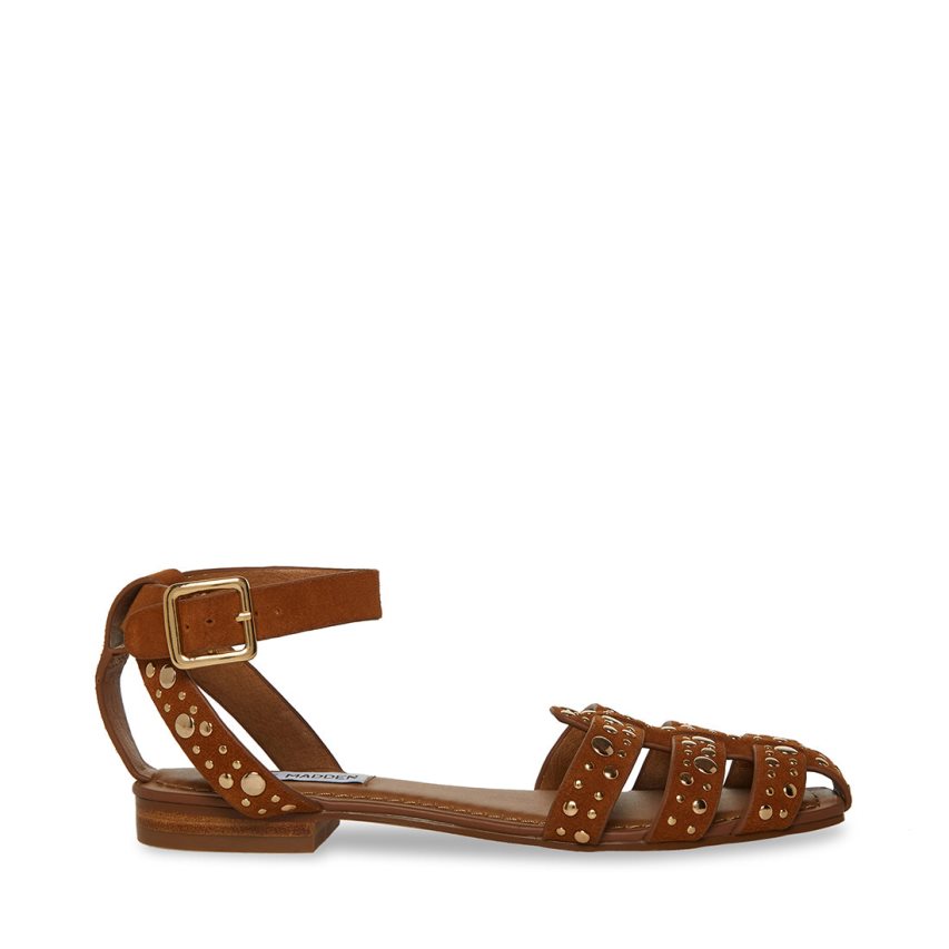 Sandalias Planas Steve Madden Media-s Gamuza Mujer Marrones | ES IG1248